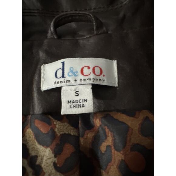 Denim & Co D&CO Leather Ladies Brown Motorcycle Jacket, Size M, Style A201535 - Picture 4 of 15